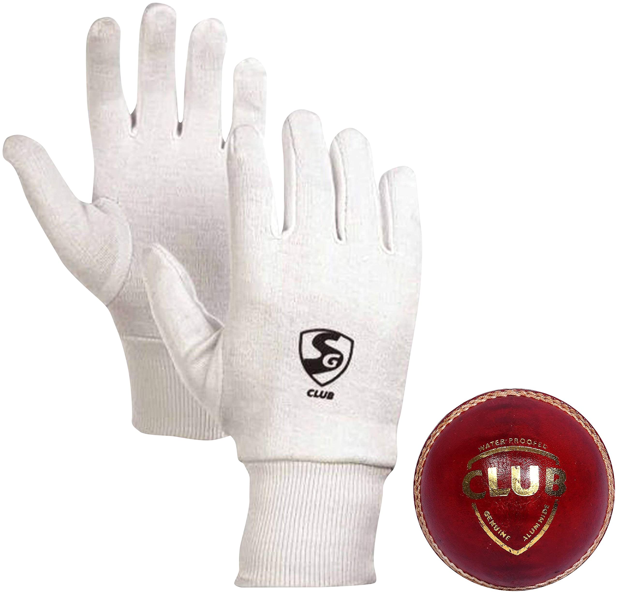 SG Club Cricket Ball Leather(Red) Standard Size Club Cricket Cotton Inner Gloves, Junior (Assorted) (B0BB6D41WH) Amazon Price History, Amazon Price Tracker