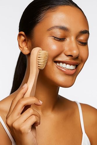 Miniatura 3 de Este cepillo seco facial Hippie Girl - Cepillo facial de cerdas naturales para exfoliación, cepillado seco, masaje facial, drenaje linfático,