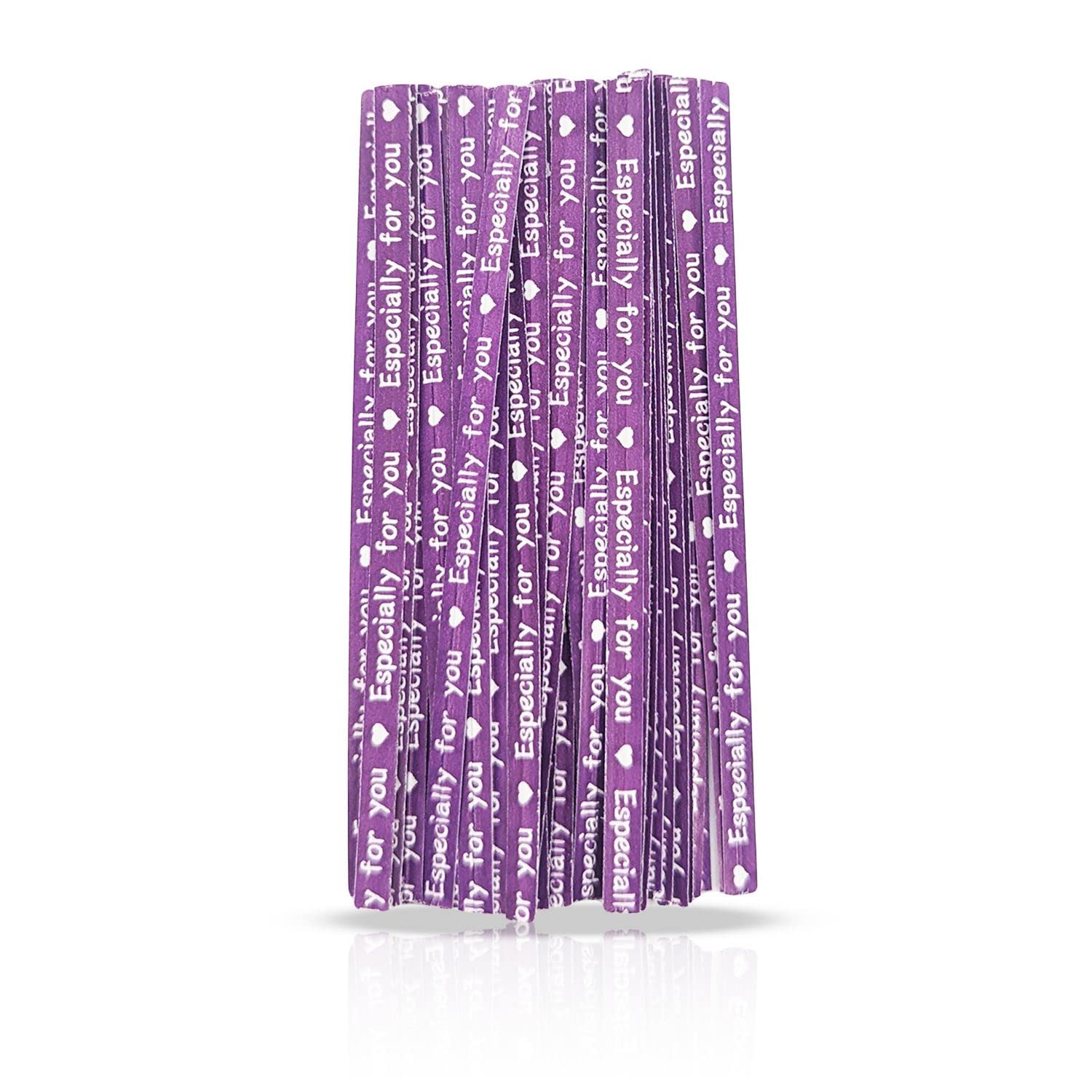 Yolli Purple 90Mm & White Especially For You Twist Ties - (2Pk) 100Pcs