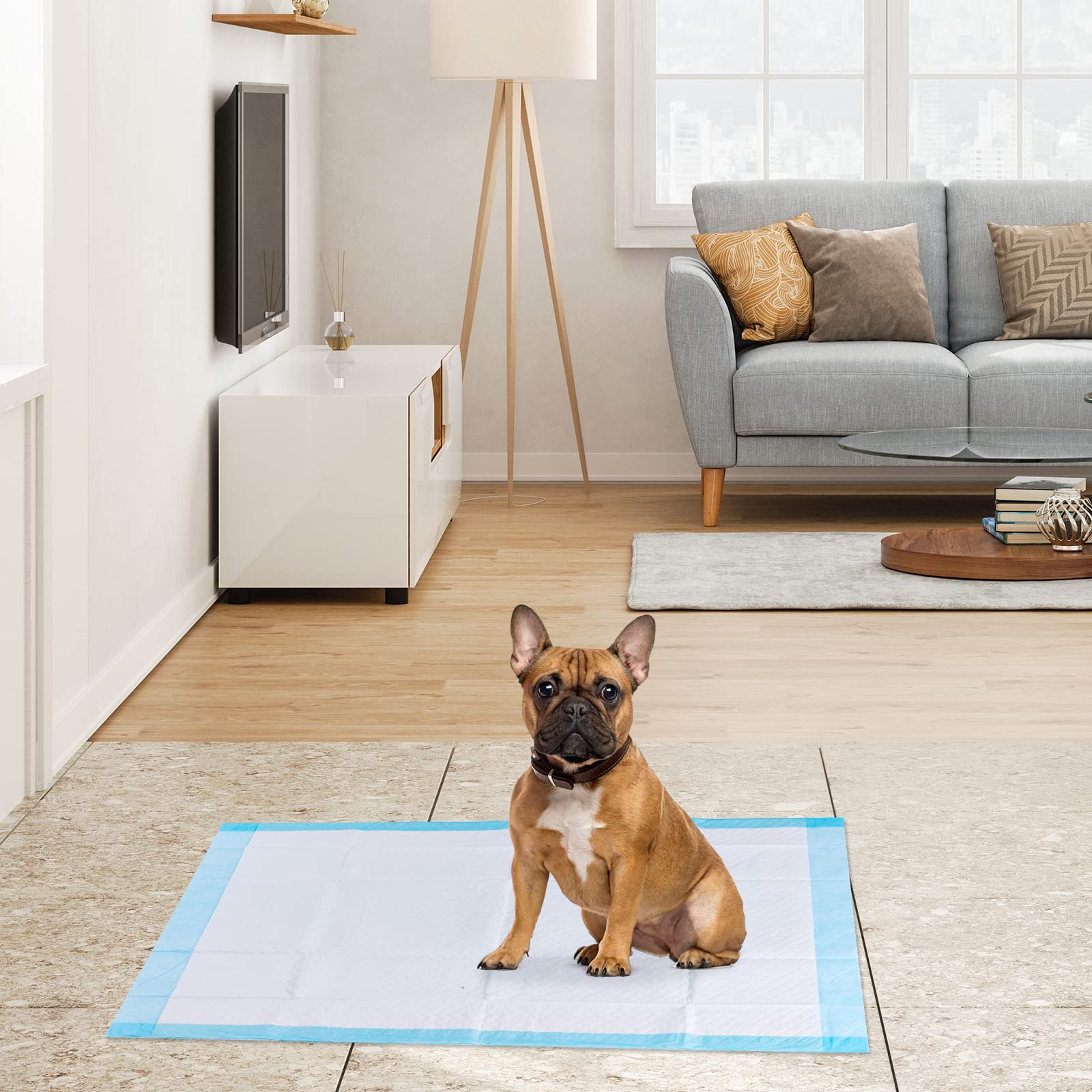 GOPLUS Lot de 150 Alaise pour Chien Jetable 60x90 CM Tapis Éducateur avec Surface Absorbant 5 Couches Anti-Fuite Imperméable