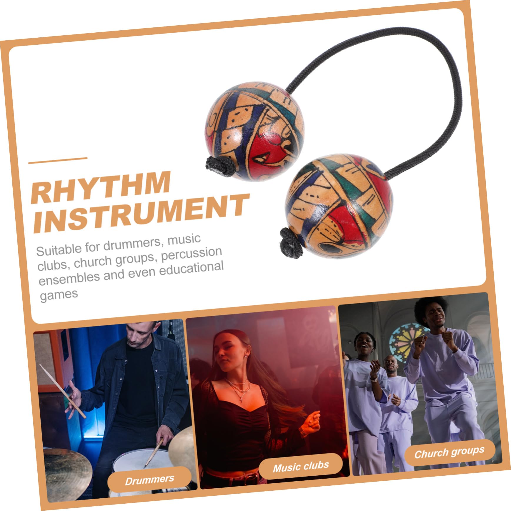 SUPVOX 2 Musicale One Handed Ritmo Strumento Manuale Sabbia Design Ergonomico e Leggero Accessorio per Concerti e Pratica Musicale