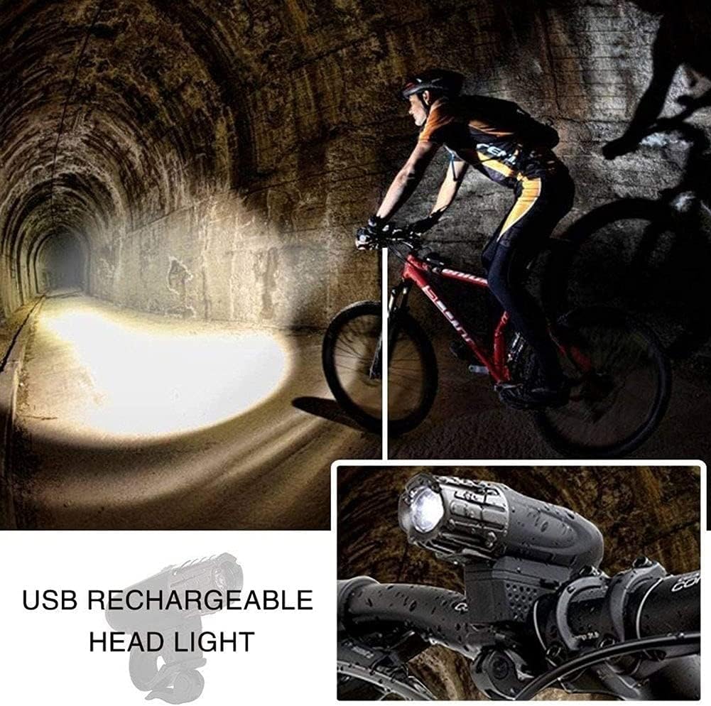 USB Rechargeable Bike Light Set Bicycle Lights Bike Headlight Front Lamp Mountain Bike Light Cycling Light Led Bike Light Waterproof Wider Vision