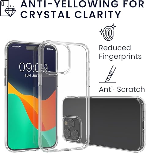 Miniatura 6 de kwmobile Juego de fundas transparentes 5 en 1 compatibles con iPhone 15, incluye protectores de pantalla y cámara, transparente