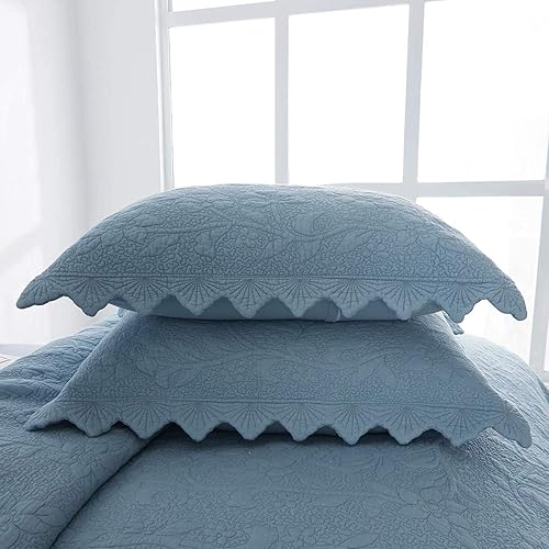 Miniatura 8 de Brandream Juego de edredón tamaño Queen de algodón morado juego de ropa de cama Matelasse de lujo para casa de campo juego de edredón ligero