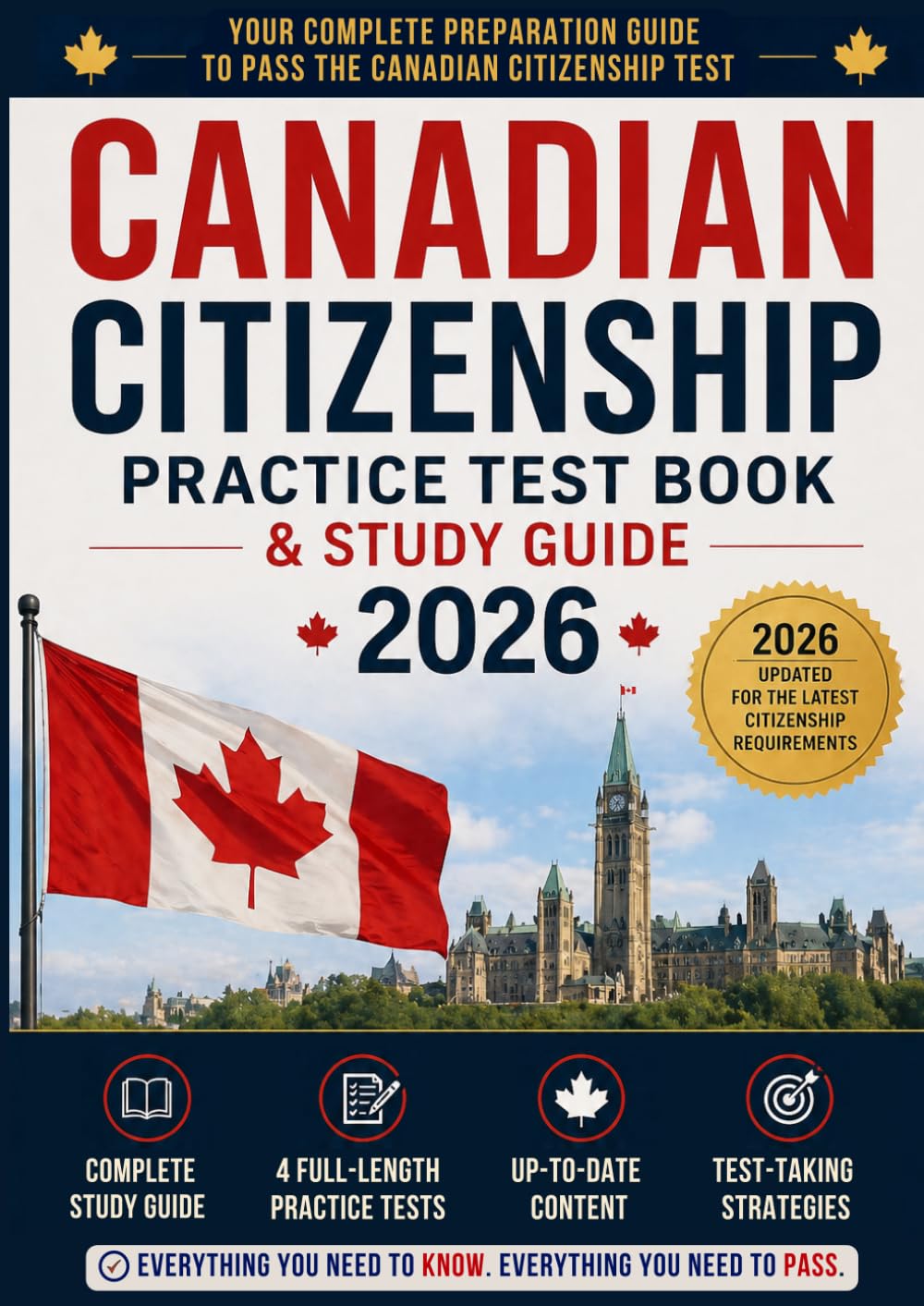 Canadian Citizenship Practice Test Book & Study Guide 2026 (Canadian Citizenship Test 2026)