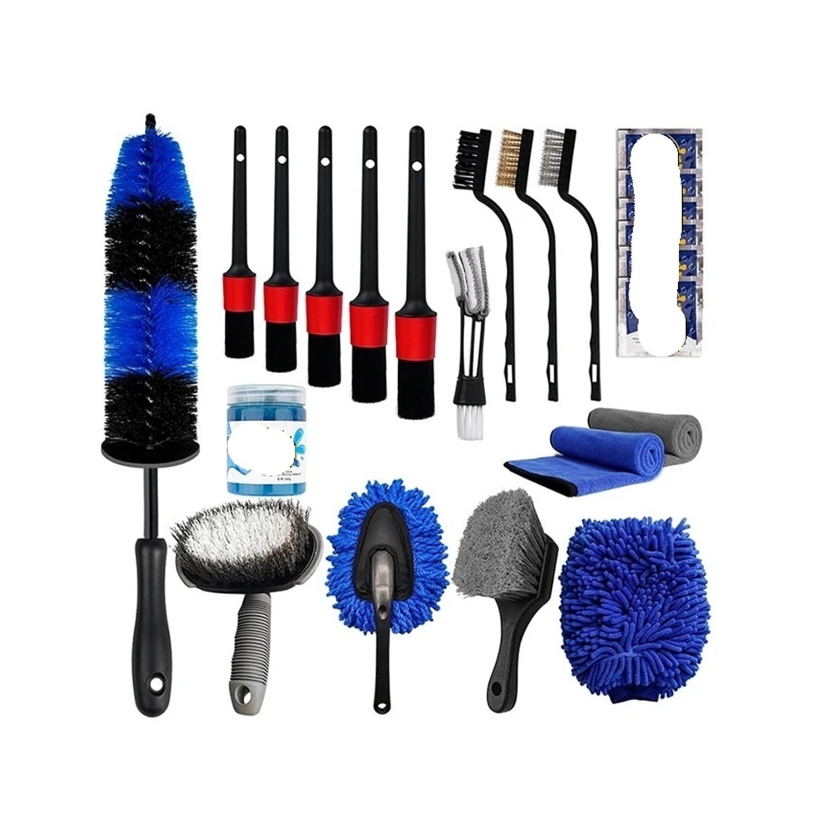20/23 pezzi set di dettagli for auto kit spazzole for pulizia interni ed esterni strumenti riutilizzabili(Car19-23pc)