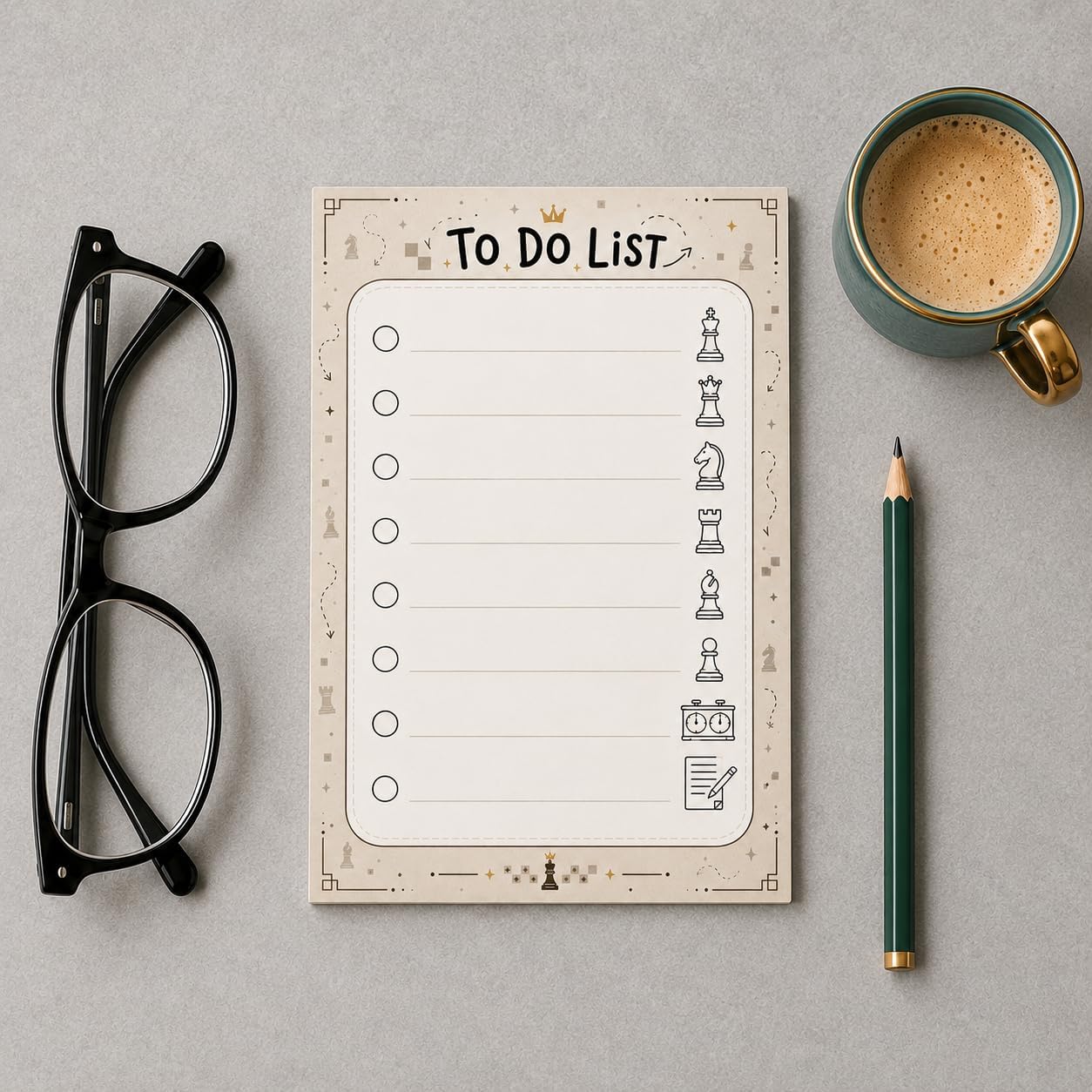 Chess Sticky Notes Gifts,50 Sheets 4x6 Inch Chess Notepad