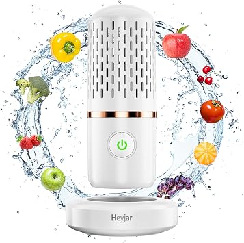Fruit and Vegetable Cleaner,Portable Wireless Food Purifier,Fruit Washing Machine with OH-ion Purification Technology for Cleaning Fruit,Vegetable,Rice,Tableware White