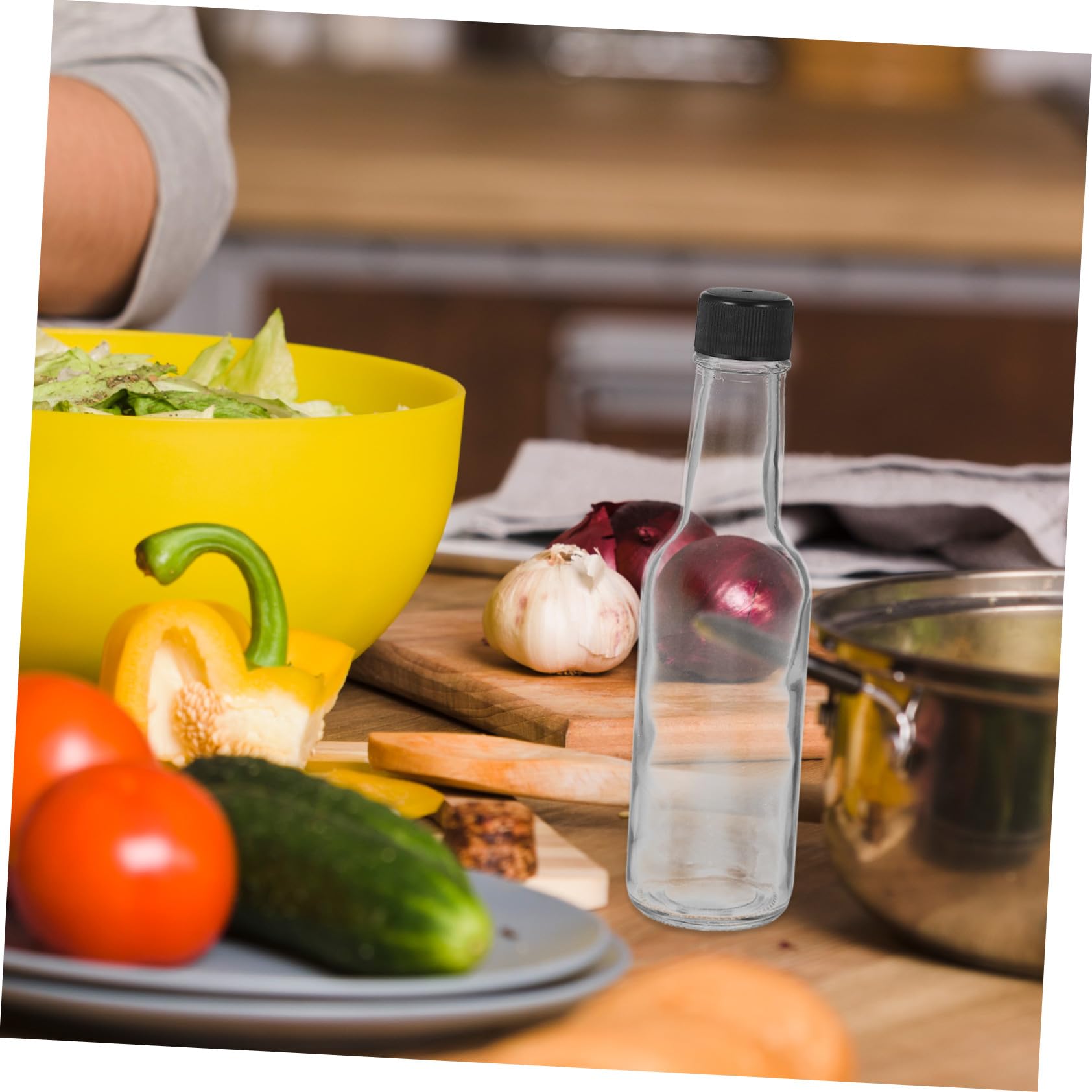 6pezzi Bottiglie in Vetro per Salse Aceto Salsa di Soia e Ketchup Dispenser per Condimenti Contenitori per Conservazione di Alimenti