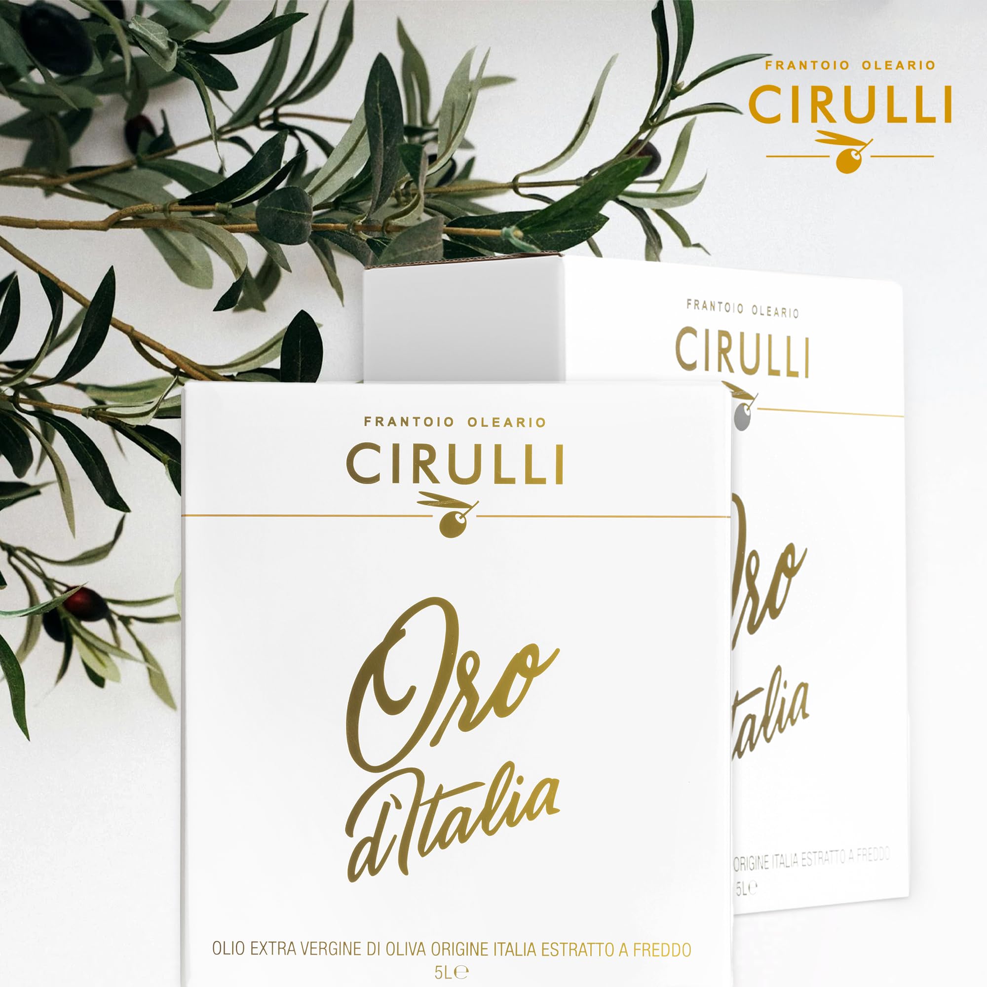 Huile d'Olive Extra Vierge Cirulli 100% Italienne - 5L Bag in Box avec Robinet Latéral - Huile EVO Premium - Huile d'Olive Extra Vierge - Récolte Précoce - Récolté à la Main- Riche en Polyphénols