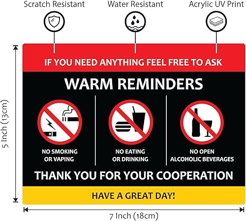 Miniatura 4 de Nebudo Compatible con Lyft & Uber (paquete de 2) Puntas Calificación Accesorios Apreciados de Rideshare  7 x 5 pulgadas  Letrero acrílico interior