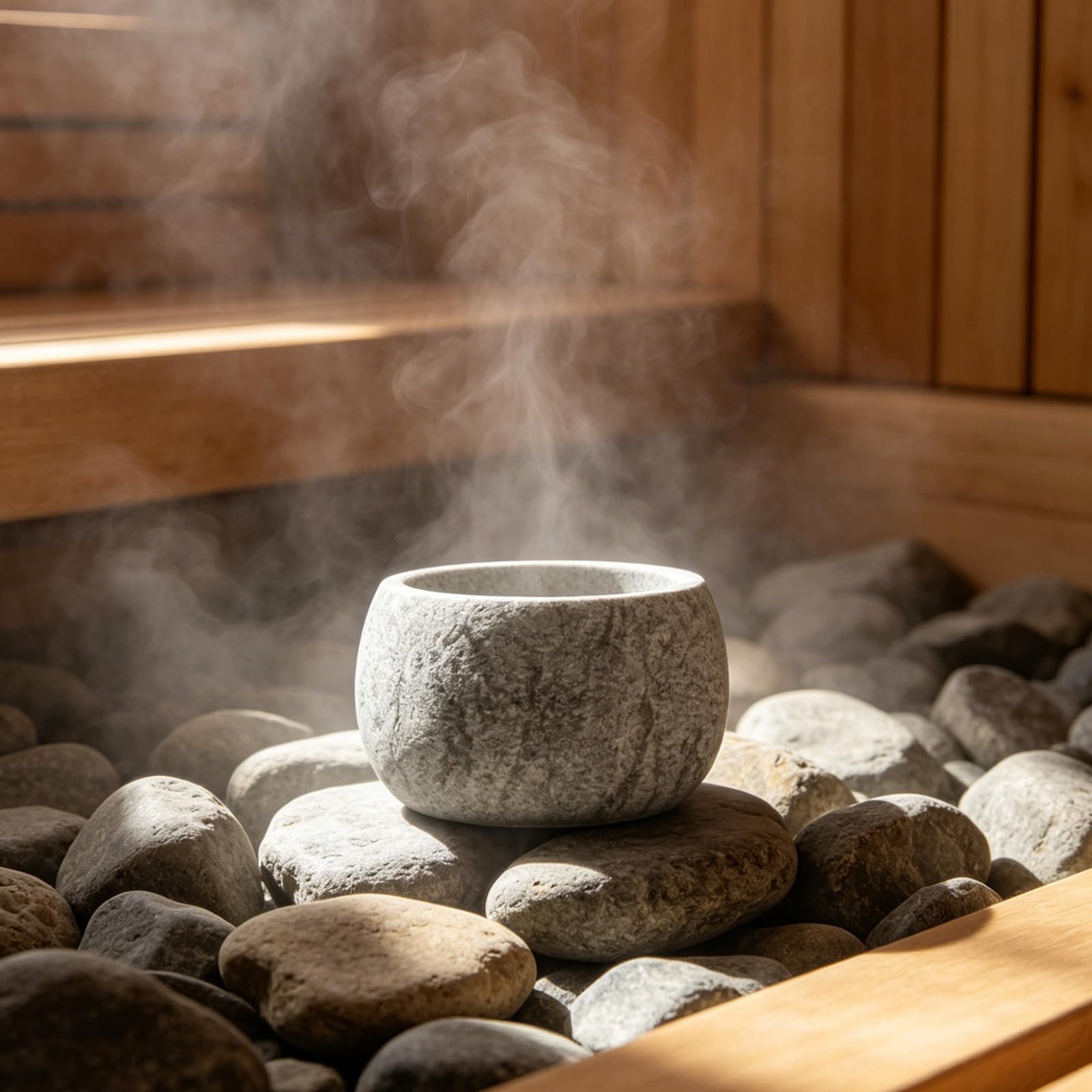 Sauna Aromaschale aus Sauna zubehör - 10,5 x 6 cm Saunazubehör, Verdampferschale Sauna aus Granit, für Mentholkristalle & Saunaöle, für Heimsauna und Dampfbadzubehör Duftsteine