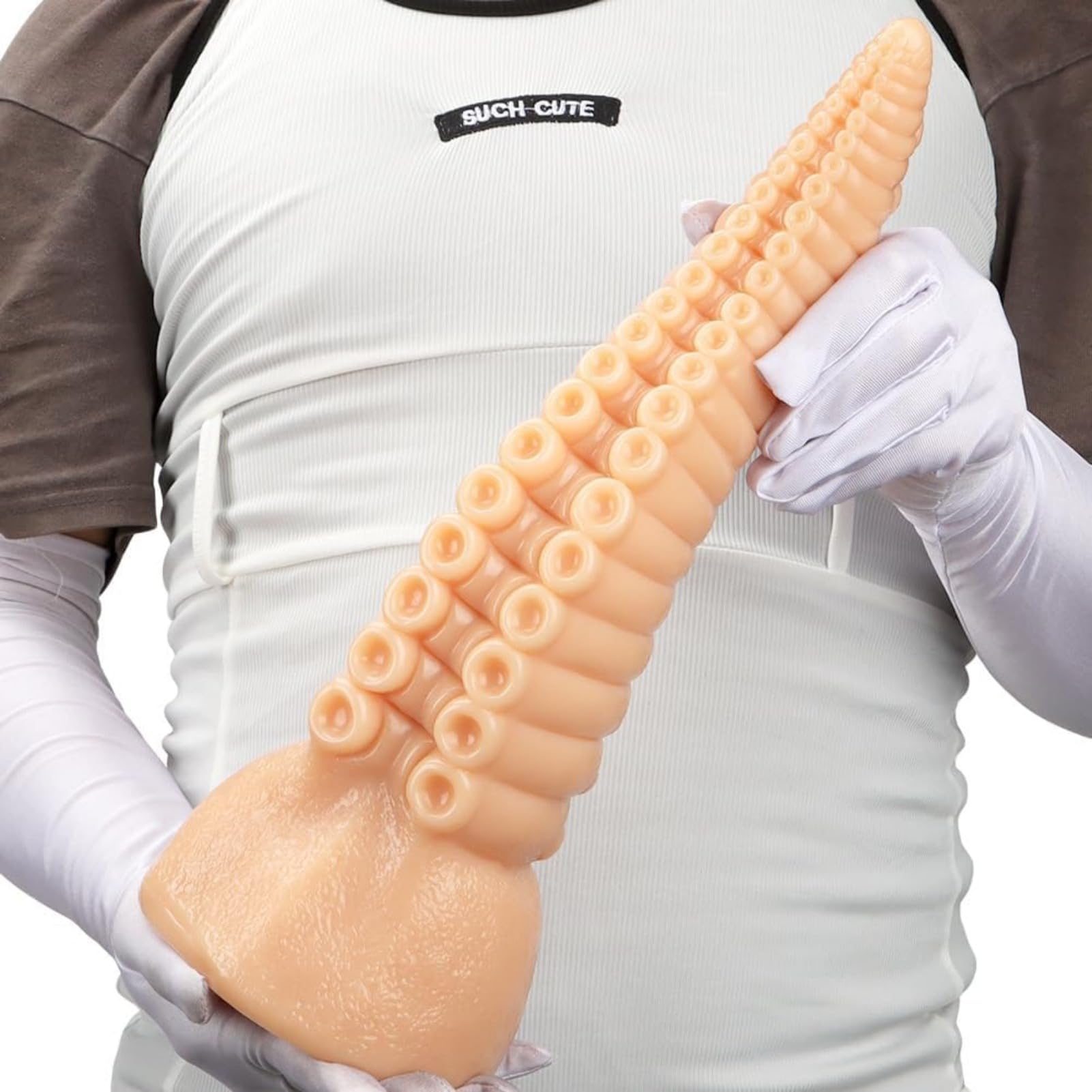 Dildo Tentacle Plug Anale - Dildo in Silicone da 35,5 cm con Ventosa Potente - Plug Anale Espansore Anale Masturbazione for Donne(Flesh)