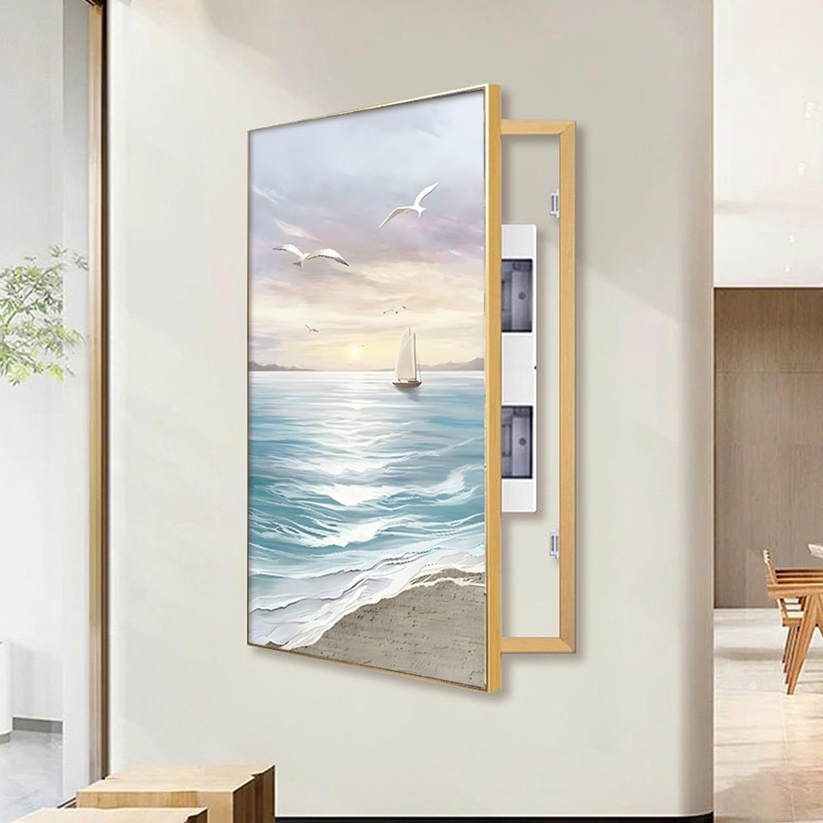 Panneau de disjoncteur mural décoratif pour cacher la distribution électrique, image créative à suspendre pour la maison et le bureau