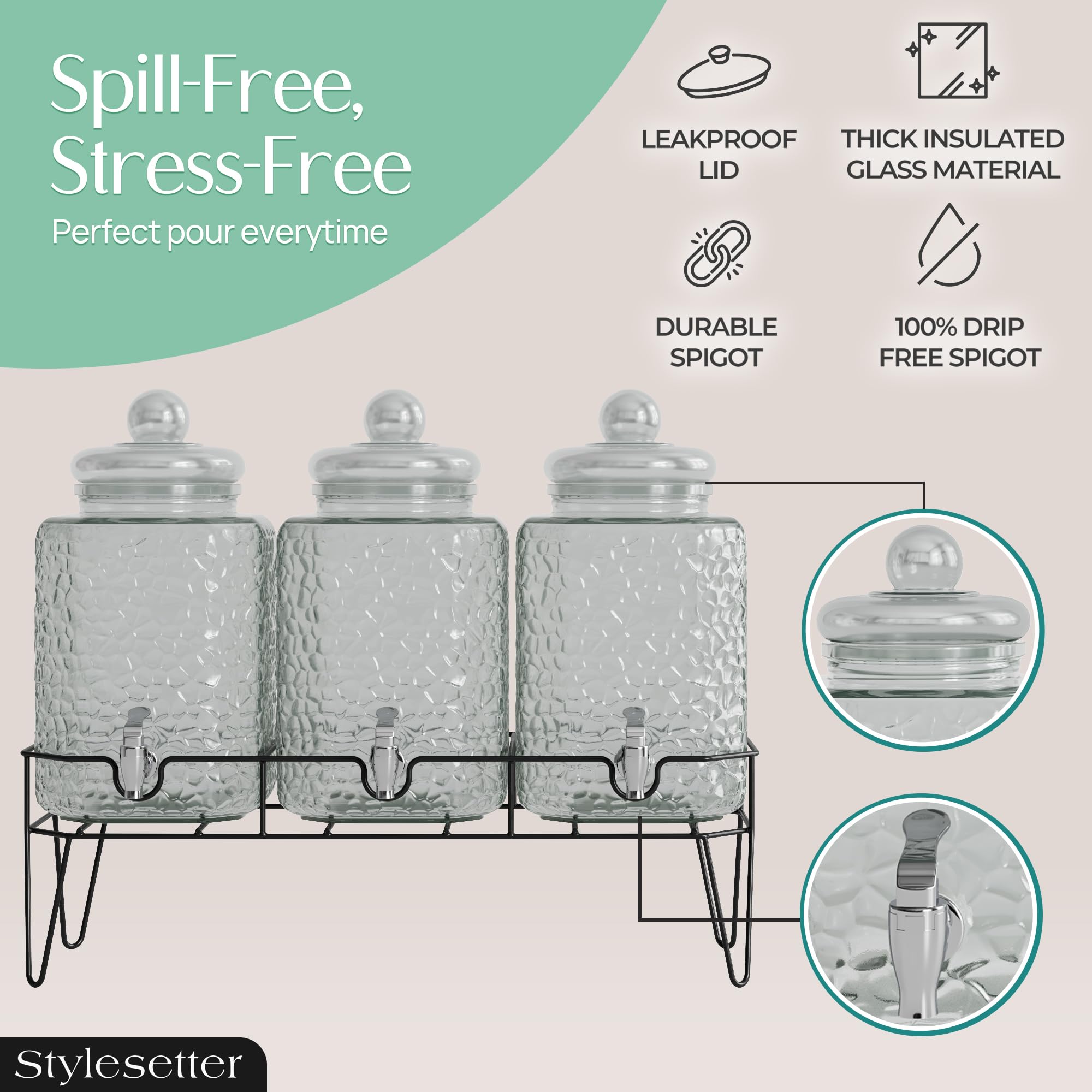 ZTTD 1 Pack 1.5 Gallon Fridge Water Dispensers Bottle With Leak-proof Spigot And Convenient Handle Plastic Cold Juice Beverage Dispenser Jug For Party