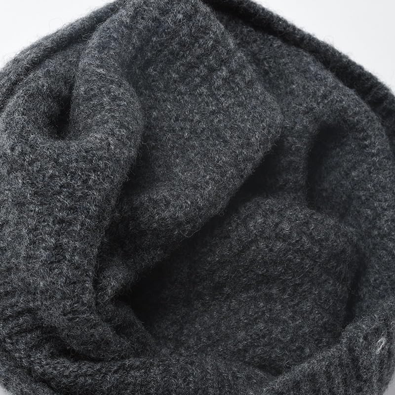 Winter Wool Light Panel Knitted Hat for Men Outdoor Warm Thick Woolen Hats