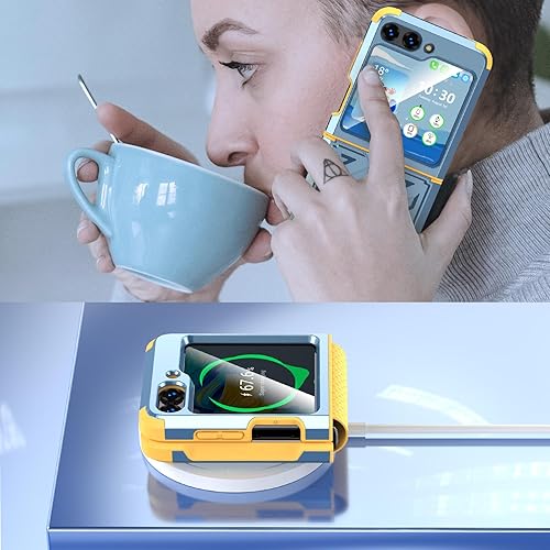 Miniatura 6 de Compatbile - Funda con Z Flip 5 con protección de bisagra, Samsung Flip 5, resistente, a prueba de golpes, carcasa protectora de cuerpo completo