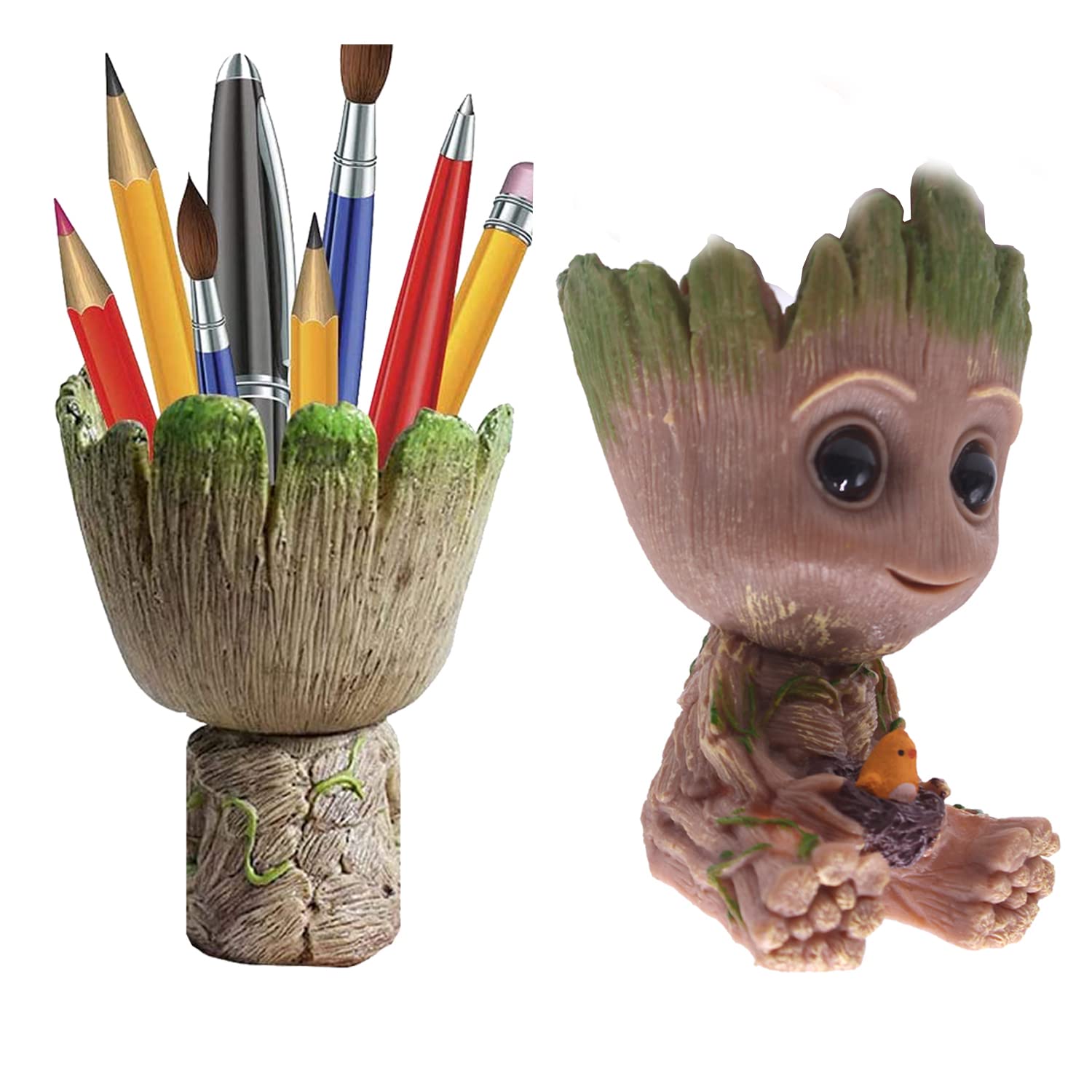 DOPHYRANIX Succulents Pot, Cute Succulent Pot Flower Succulent Planters Live, Flower Pot Pencil Pen Holder with Hole, Best Gift for Kids, Parents, Friends