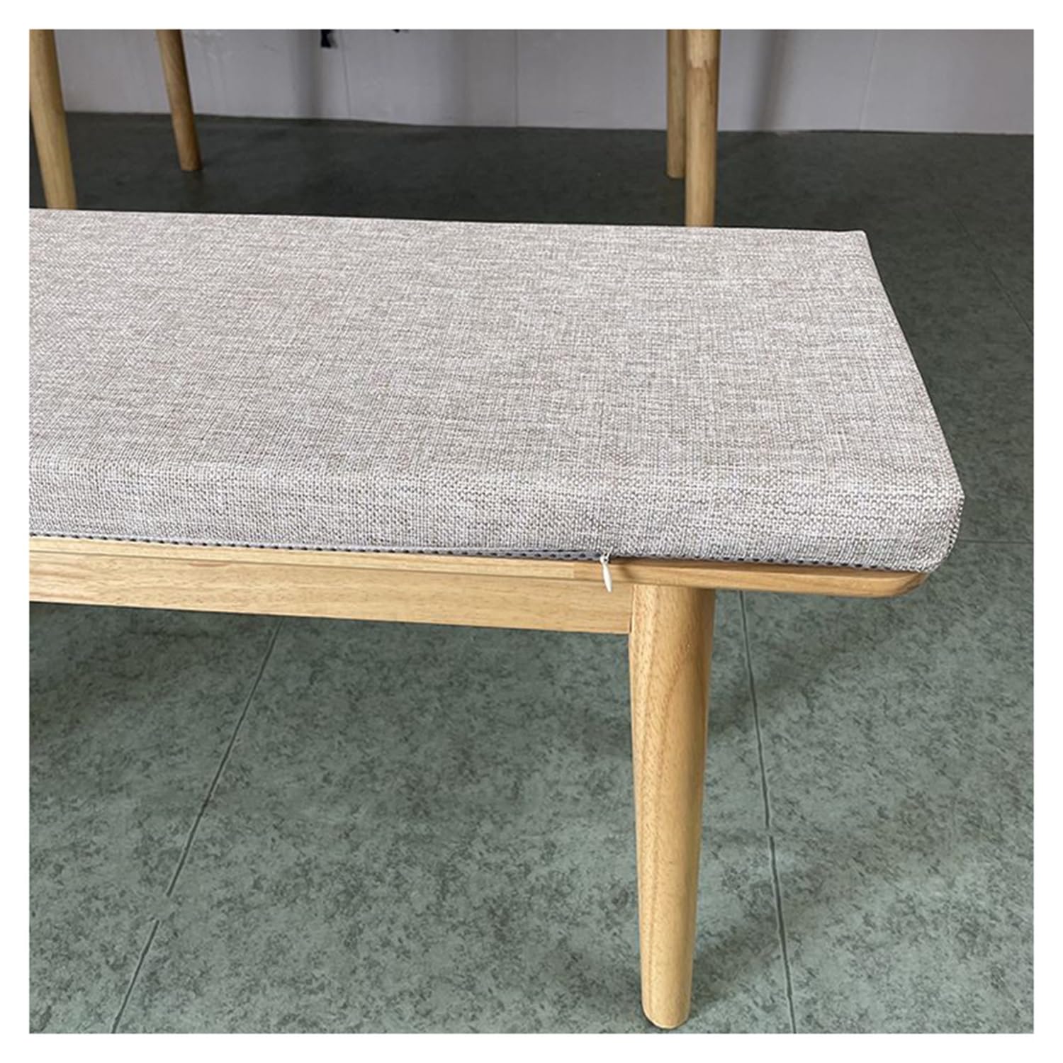 ELYSYSRL Bench Cushion Outdoor 120cm/150cm/100cm x 40cm, Seat Cushions for Indoor Furniture Non-Slip Washable Bench Cushions Cover, 45D High-Resilience Upholstery Foam Cushion(Beige,100x55cm/39x22in)