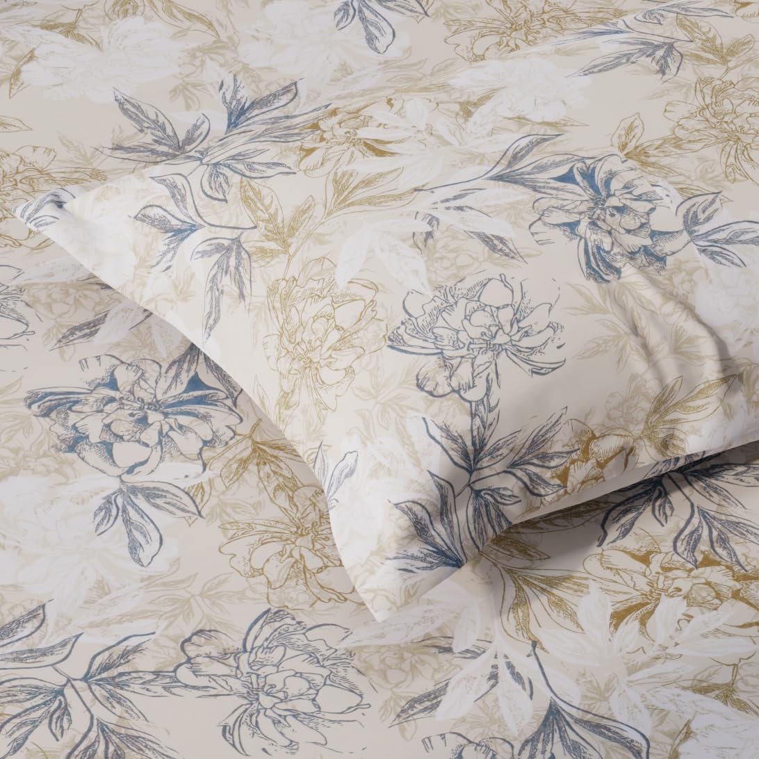 Huesland Cotton Fitted Sheet - Single Bed, Paisley Design -24