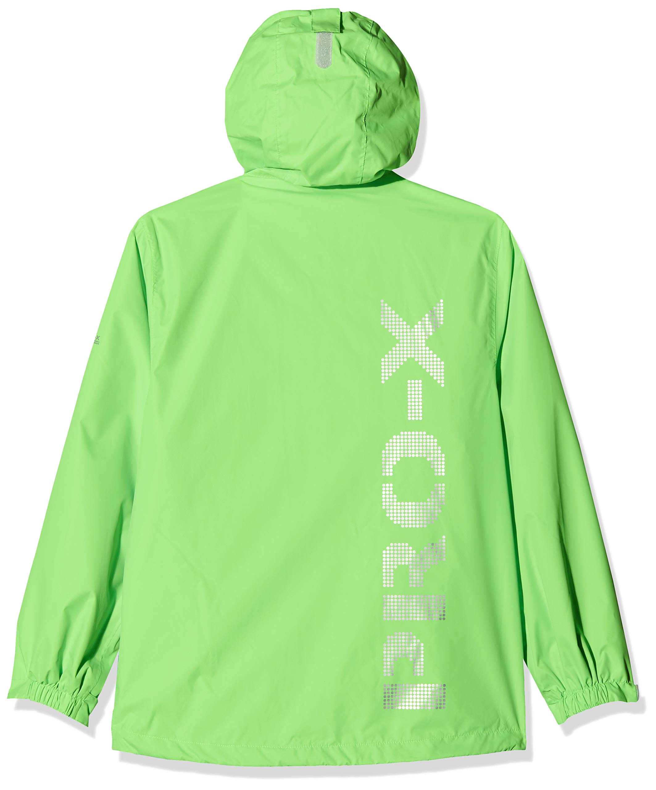 PRO-X elements Kinder Regenjacke FLASHY, Atmungsaktive Windbreaker mit Handytasche, Packsack & Kapuze, Wasserdichte Kinderjacke für Jungen & Mädchen