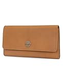Women's Leather RFID Flap Wallet Clutch Organizer, Wheat (Nubuck), One Size