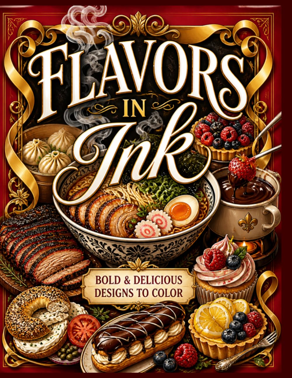 Flavors In Ink: Bold & Delicious Designs to Color