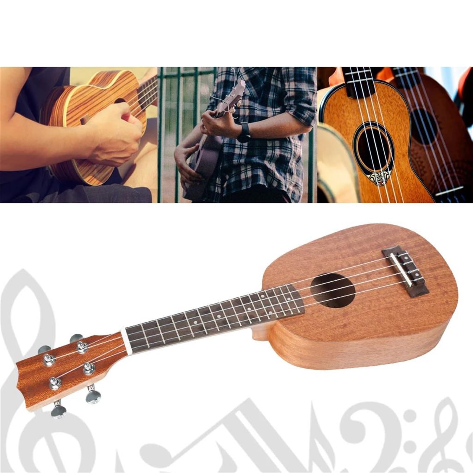 Profesjonalne ukulele Sapele Ananas Ukulele Matowy Ukulele Ukes Sopran/Uku Koncert/Uke Tenor 4 Struny Mini Gitara(26)