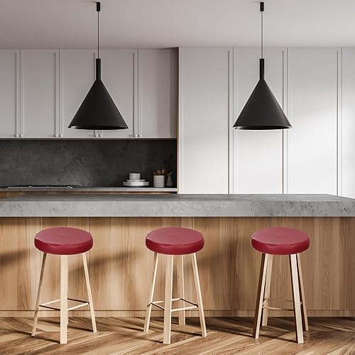 Miniatura 7 de PATIKIL Funda para taburete de bar redondo de 11 pulgadas, funda de cojín elástica lavable para silla de 11 a 16 pulgadas de diámetro, azul marino