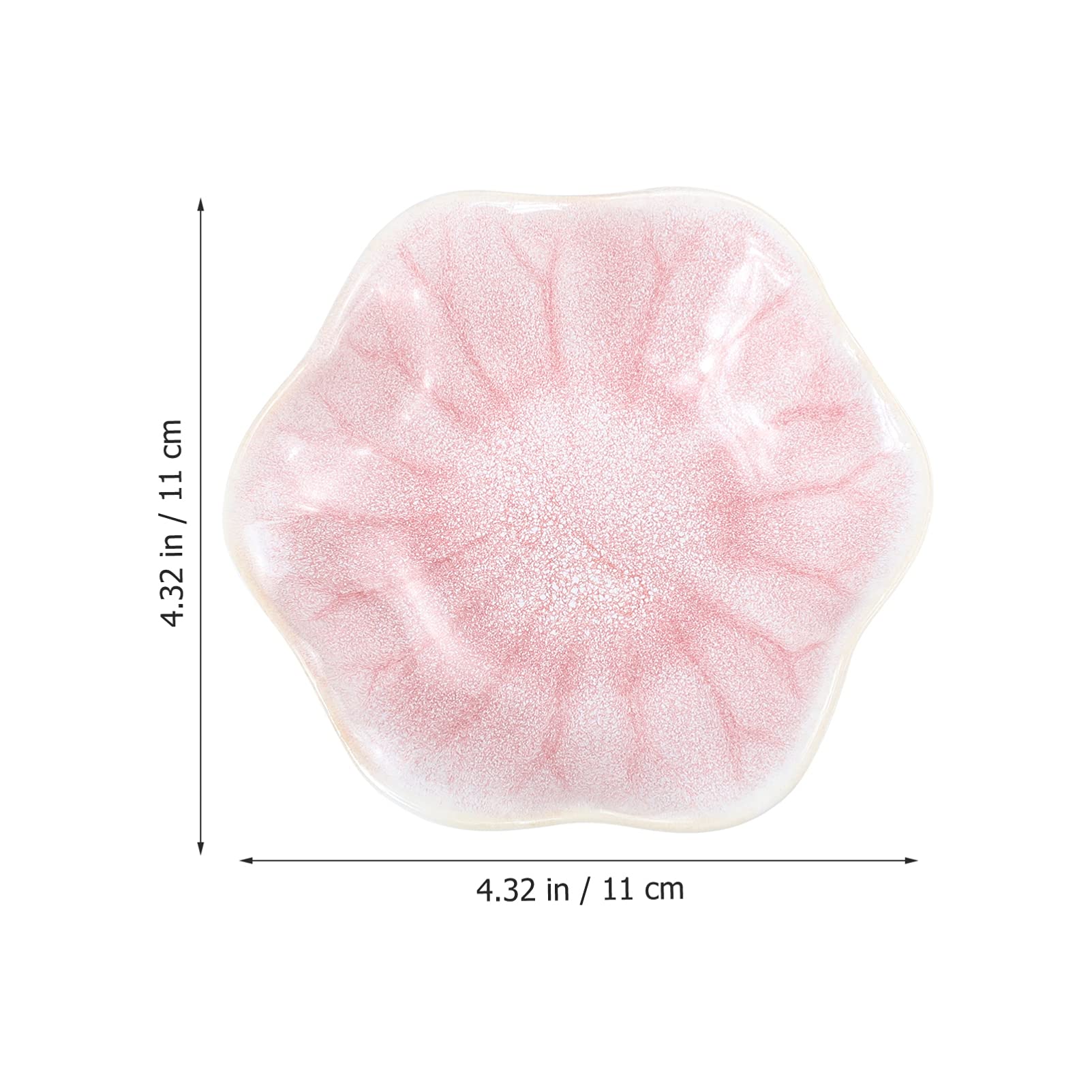Holibanna Ceramic Seasoning Dish Lotus Leaf Shaped Sauce Condiment Sushi Soy Dipping Bowl Pink Snack Serving Dish for Wedding Jewelry Holder Dresser Display Plate