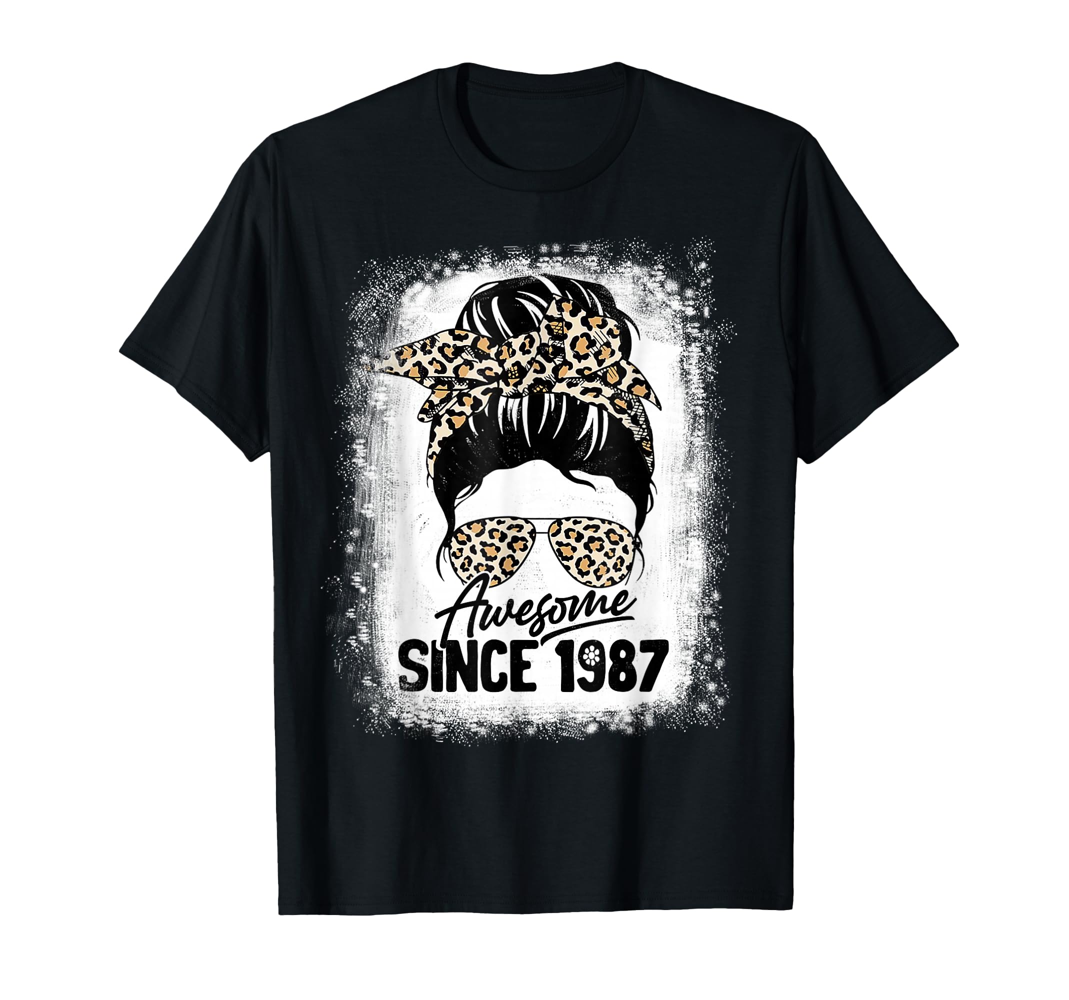 35 Years Old Awesome Since 1987 Leopard 35th Birthday T-Shirt
