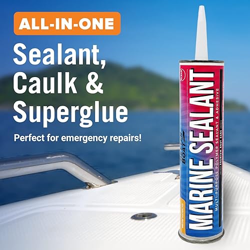 Miniatura 10 de Sellador y adhesivo marino, calafateo impermeable de grado marino, sellador de agua de alta temperatura para barco, automóvil, RV, sin silicona, 1