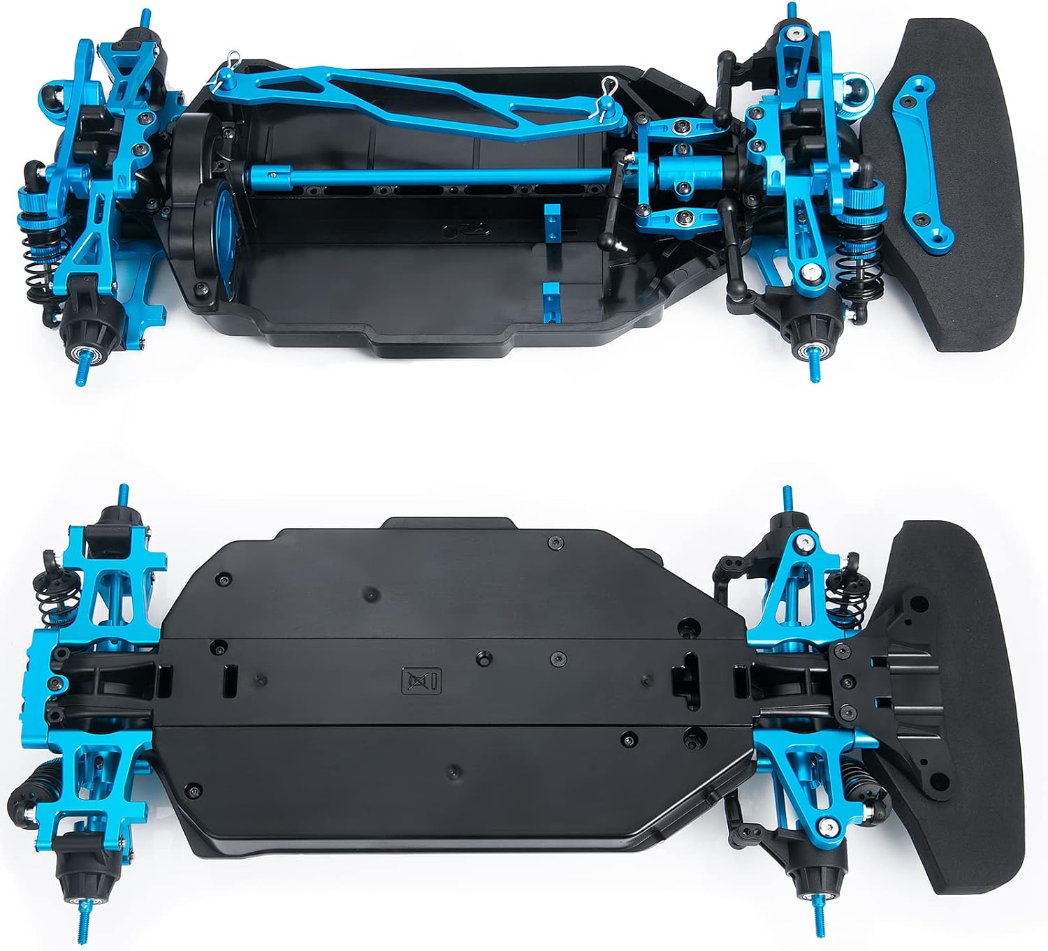 AXspeed Aluminium Shaft Drive 1:10 Touring Car Chassis Frame Body Kit with 4 Wheels Upgrade Kit for Tamiya TT02