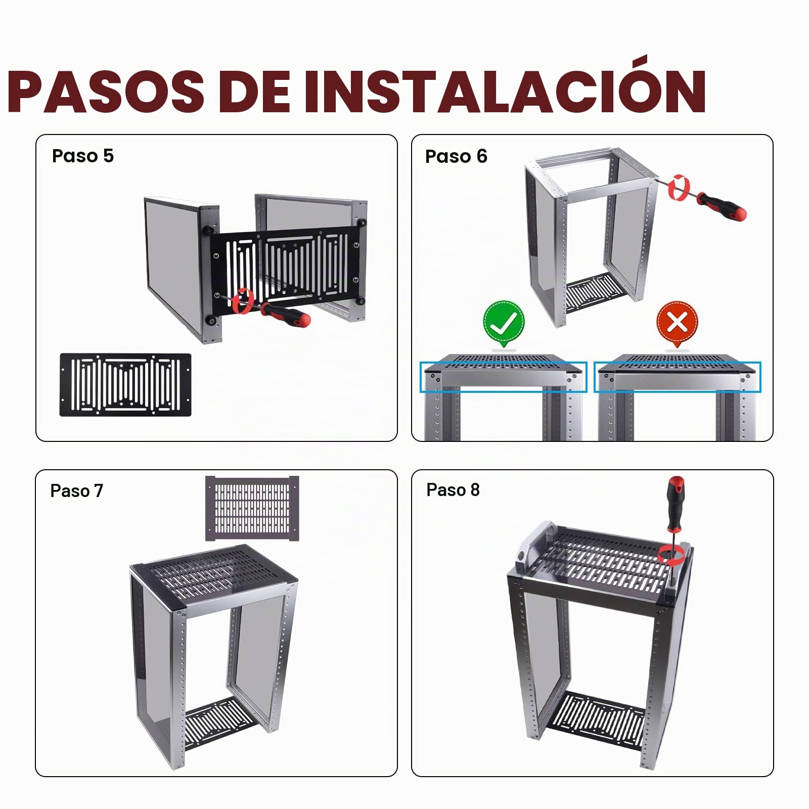 DeskPi Gabinete de servidor 8U, estante de servidor de 10 pulgadas para equipos de red, servidores, audio y video, funda de montaje en rack DeskPi RackMate T1
