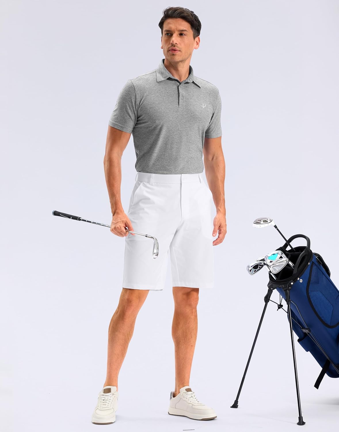 Men's Classic Fit Golf Shorts with 5 Pockets 11" Inseam Dress Stretch Lightweight Quick Dry Shorts for Casual Work - Image 3