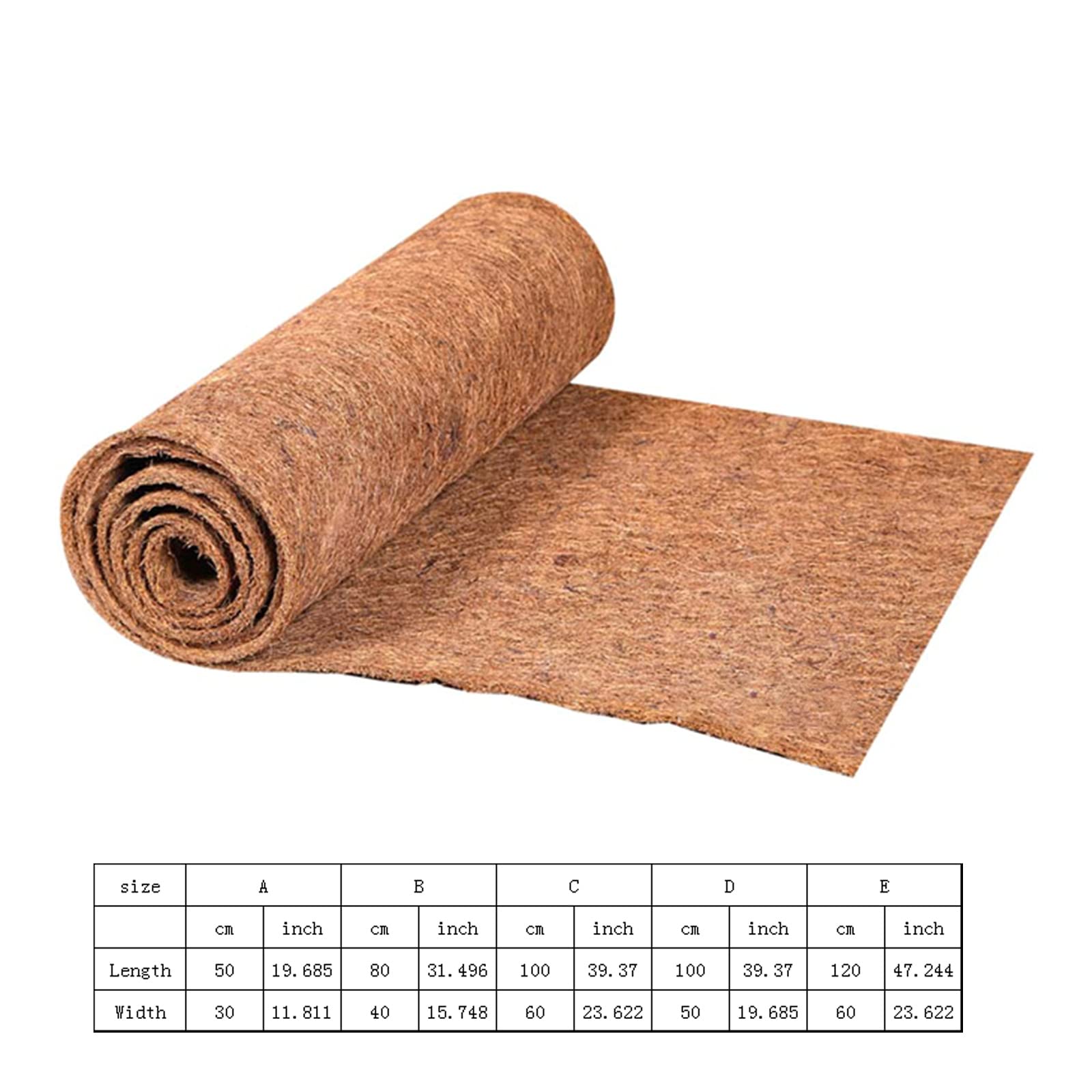 Tappeto per rettili Materasso in fibra di cocco naturale Tortoises Mat Pet Terrarium Liners Pad Biancheria da letto marrone per lucertole, Serpente Carri armati Lungo Marrone Barbuto-drago Fibra di