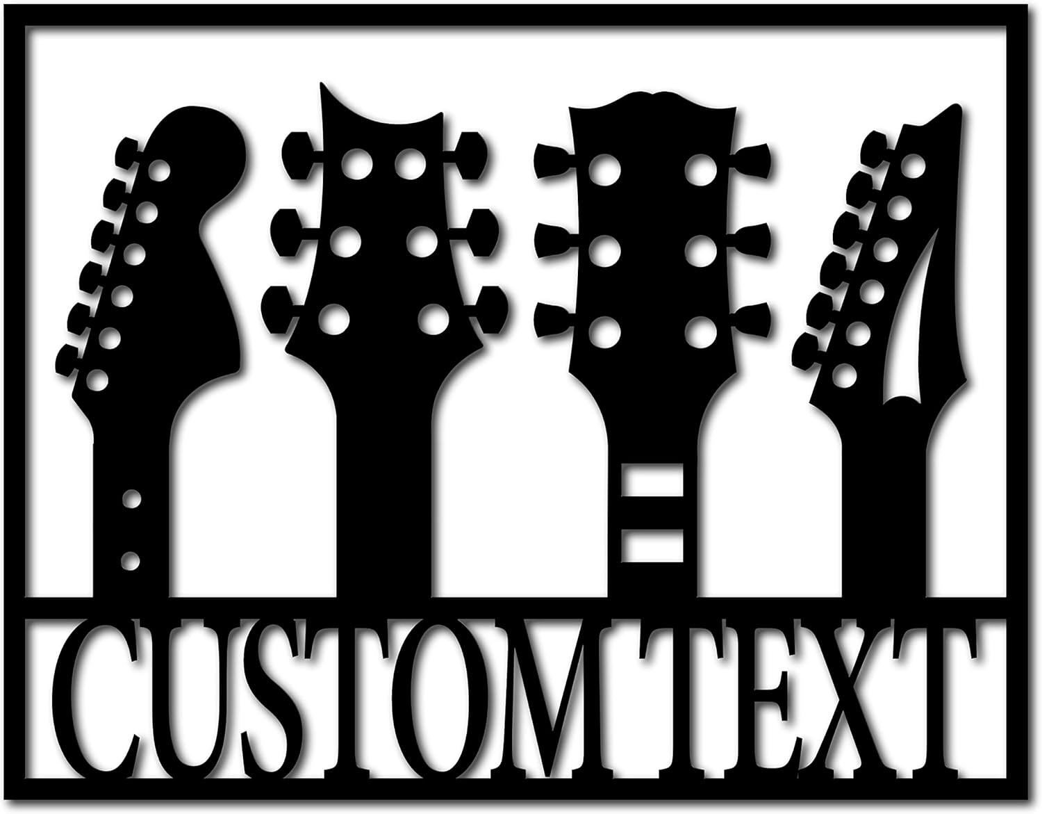Guitar Custom Headstock Metal Sign (15" W x 11 1/2" H, Light Blue)