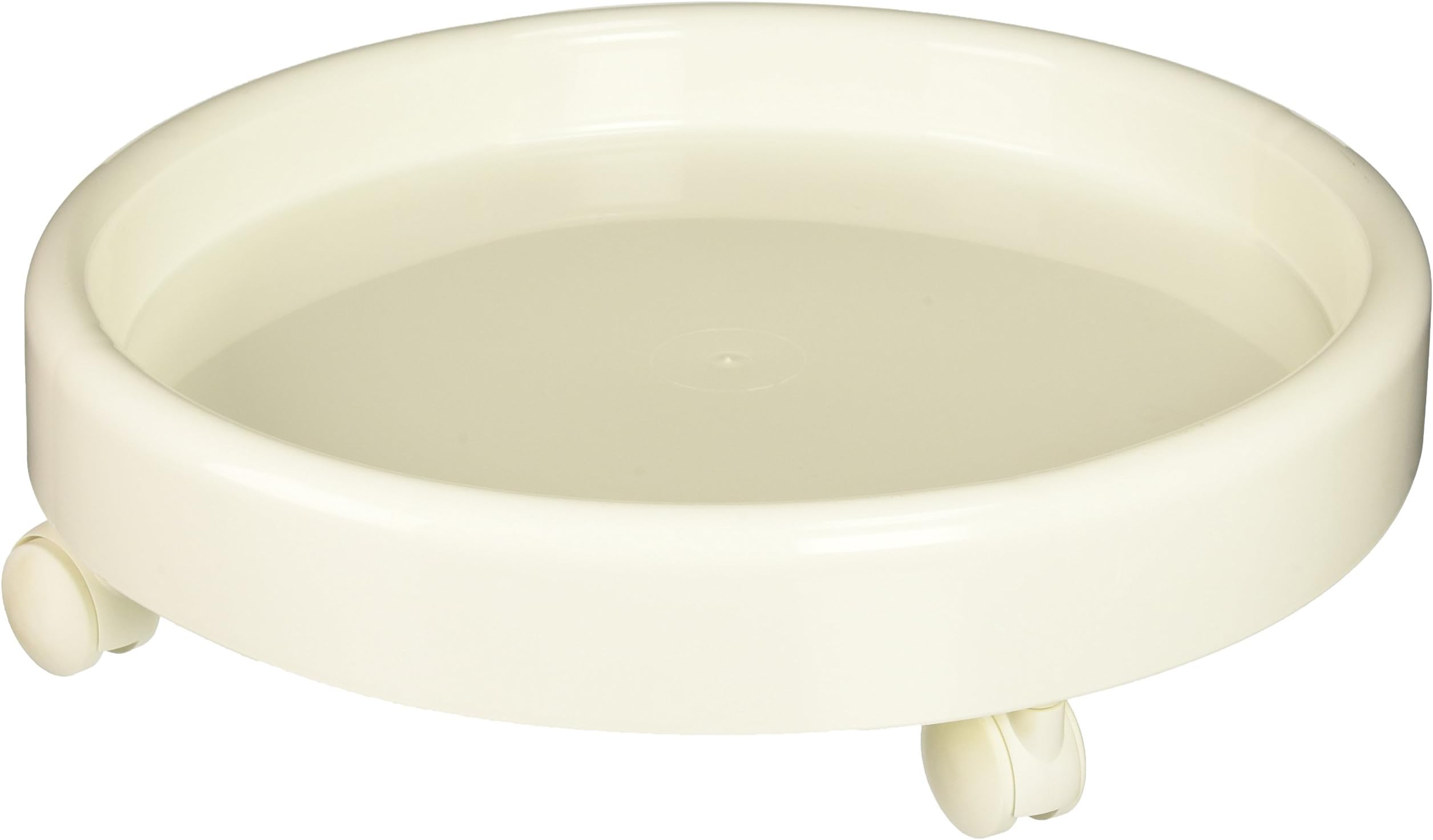 Plastmeccanica Plant Caddy, Rolling, Use Indoor or Outdoor, Four Wheels, Extra Large Lip, Sturdy Plastic, Italian, White