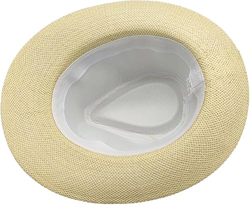Miniatura 7 de Sombrero de paja unisex para hombres y mujeres Panamá de ala ancha, sombrero de paja Aldult Jazz sombrero de sol lindo sombrero de cubo negro