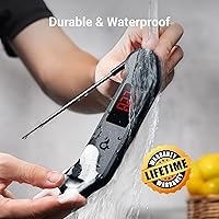 Vista 6 de Termómetro digital profesional para carne, lectura instantánea de 1 segundo, precisión de ± 0.5 ℉, termómetro de alimentos certificado NIST y NSF