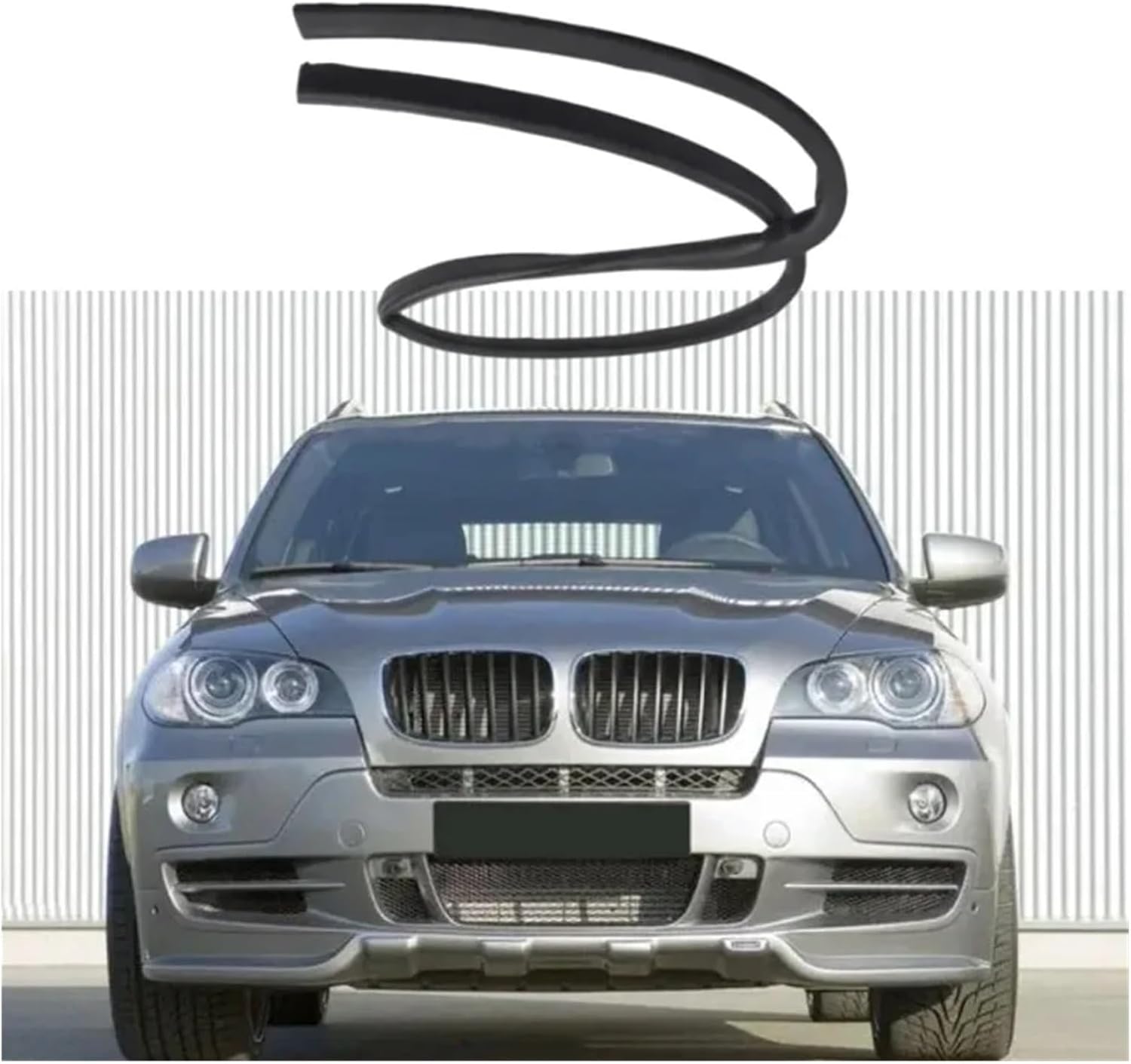 51237161345 Rubber Engine Hood Sealing Gasket Compatible For BMW E70 E71 E72 X5 X6 3.0si N52B30BF 2007-2010/XDrive35i 2011-2013