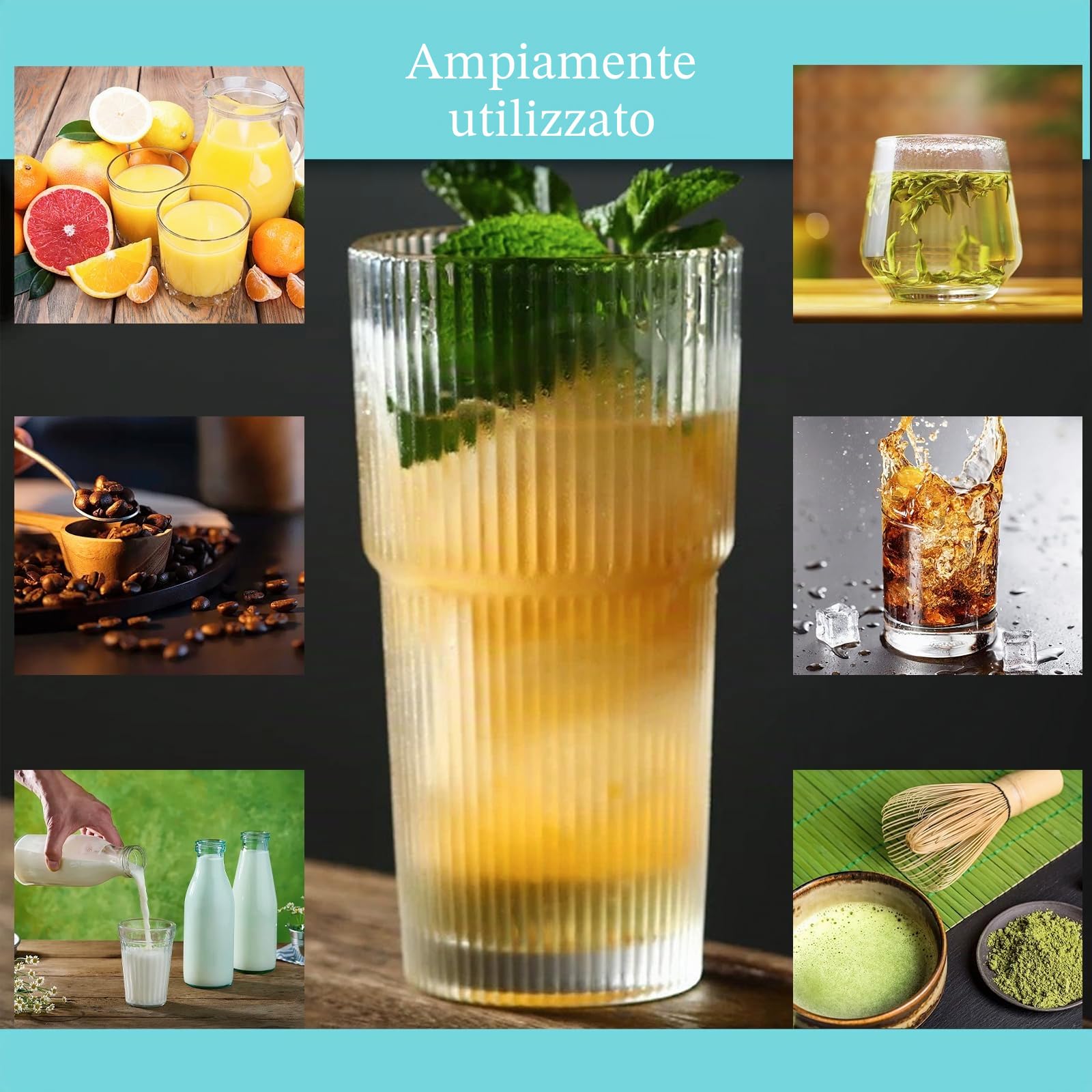 2 Pezzi 600ml Bicchieri da Acqua con Coperchio e Cannuccia,Tazza da Caffè Ghiacciata,Vetro Bicchiere per Smoothie,Tazza da Succhi Trasparente, per Latte, Acqua, Succo, Tè