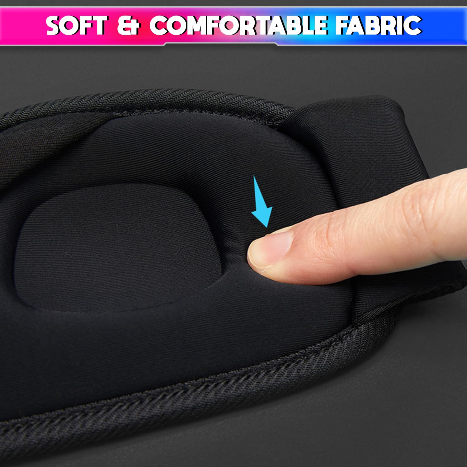 amiciCare Fabric 3D Eye Sleeping Mask: Ergonomic Blindfold For Superior Comfort With Zero Eye Pressure And Total Darkness,Black 1
