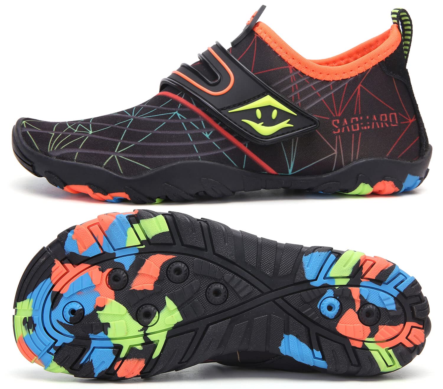SAGUARO Escarpines Niño Niña Zapatillas de Agua Respirable Zapatos Agua Antideslizante Zapatillas Playa Escarpines Piscina Calzado para Natacion Surf Acuaticas,Gr 24-36 EU