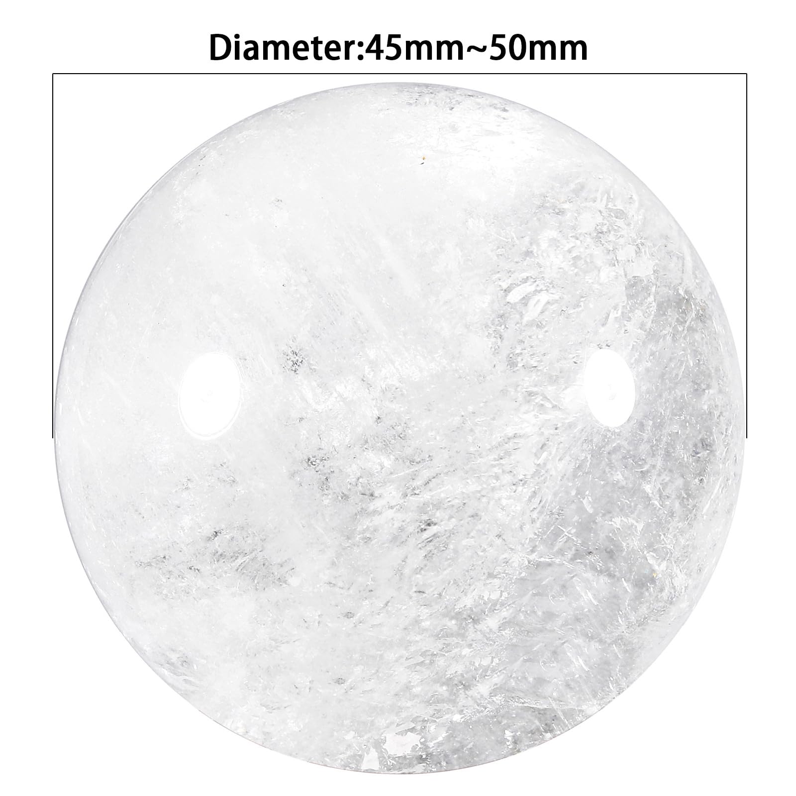 Nupuyai Natural Rock Crystal Ball with Wooden Stand - Image 2