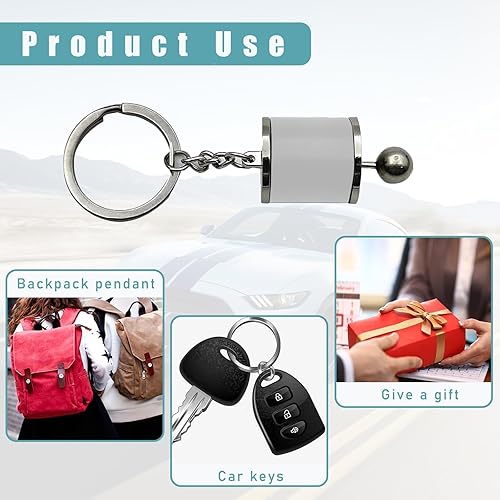 Miniatura 6 de Llavero de palanca de cambios de coche, creativo llavero de palanca de cambios manual de 6 velocidades, llavero de palanca de cambios automática