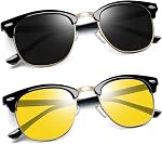 Joopin Polarized Sunglasses for Men Semi Rimless Womens Sun Glasses UV Protection Classic Shades for Driving Vacation
