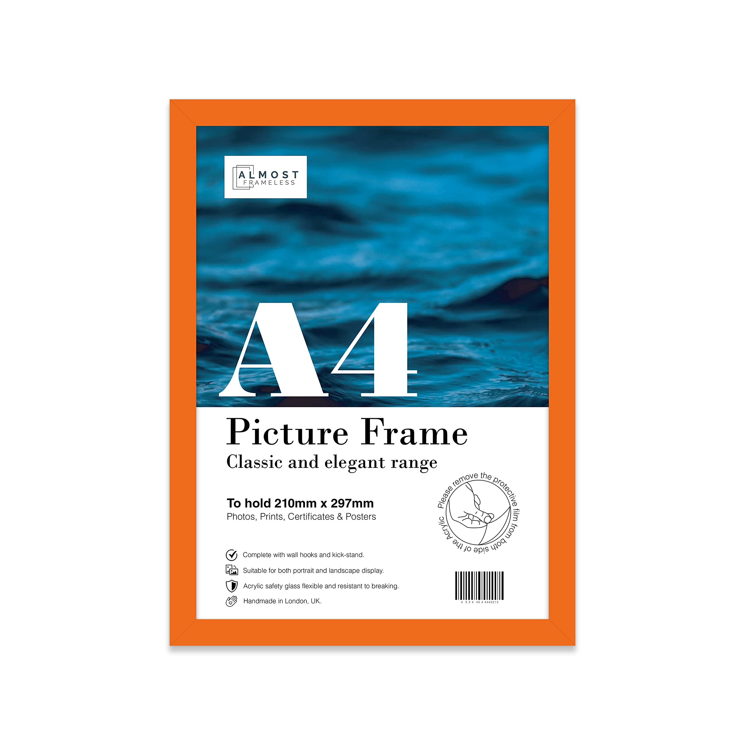 A4 Orange Picture Frame Fits A4 (21 X 29.7Cm8.3 X 11.7In) PosterPhotoArtworkOr Print. from B&Q