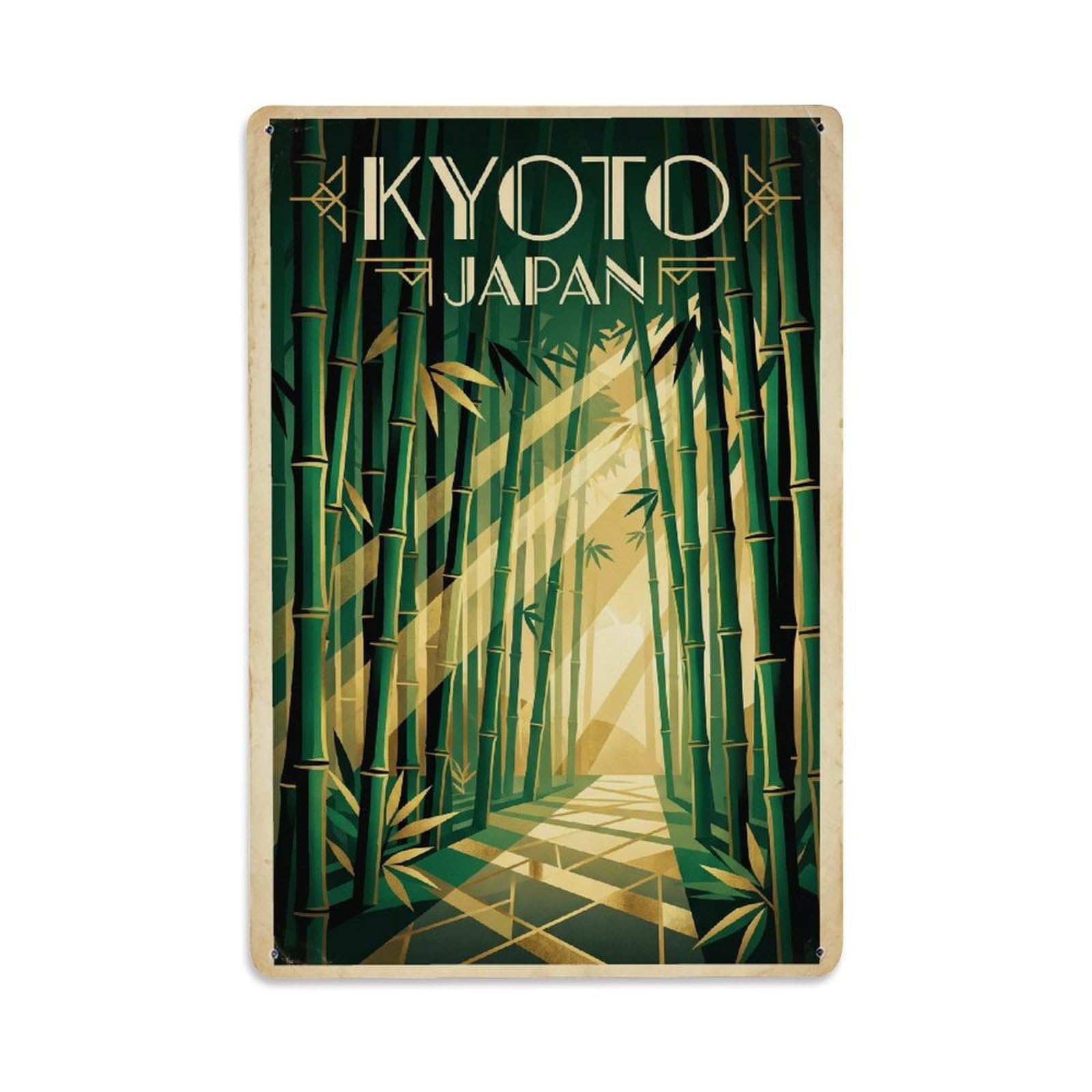 Gead 8X12inch Style Vintage Travel Kyoto Japan Corridor Metal Tin Sign