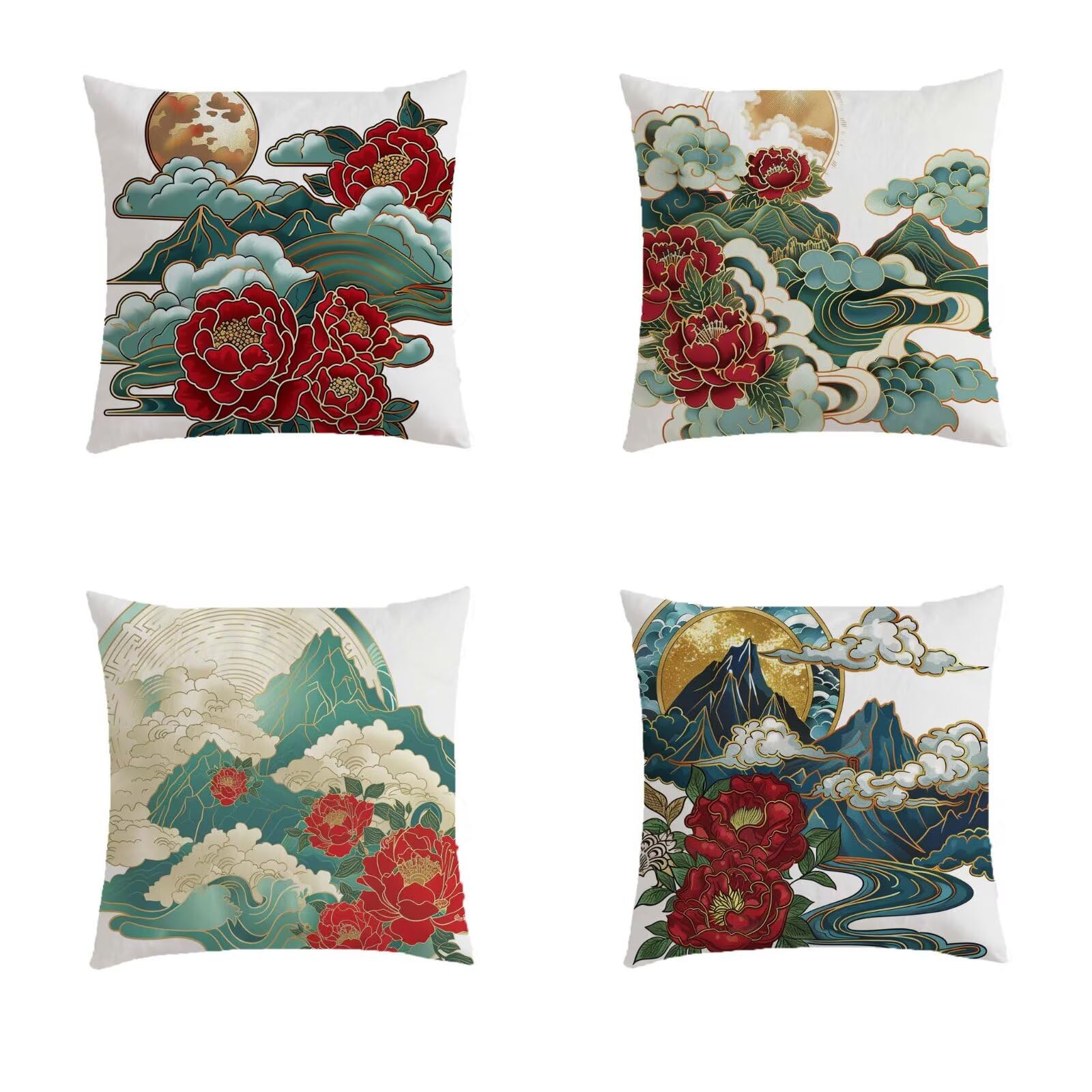Taie oreiller landscape salon decoration canapé et lin imperméable 40x40